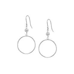 Best Sale ✔️ AQUA Cultured Freshwater Pearl & Circle Drop Earrings - 100% Exclusive White/silver ⭐