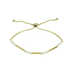 Coupon 🥰 AQUA Cultured Freshwater Pearl & Bar Slider Bracelet - 100% Exclusive White/gold 💯