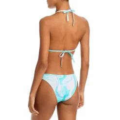 Best deal 🎁 AQUA Swirl Print High Neck Halter 😉 Bikini Top - 100% Exclusive Turq Multi ✨ -AQUA Elegant shop unnamed file 4786