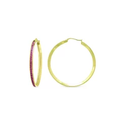 Buy ⭐ AQUA Created Pink Sapphire Hoop Earrings - 100% Exclusive Pink/gold ⌛ -AQUA Elegant shop unnamed file 4792