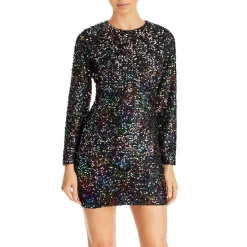 Budget ๐ AQUA Rainbow Sequin Open Back Mini Dress - 100% Exclusive ๐งจ