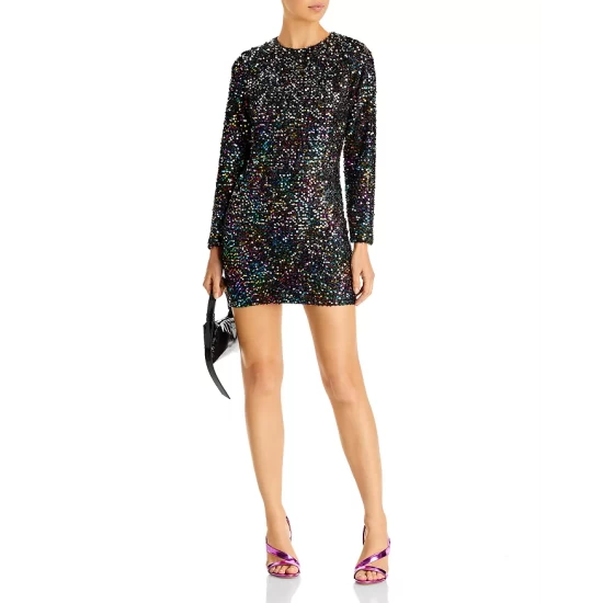 Budget ๐ AQUA Rainbow Sequin Open Back Mini Dress - 100% Exclusive ๐งจ 2 Budget ๐ AQUA Rainbow Sequin Open Back Mini Dress - 100% Exclusive ๐งจ - Image 2