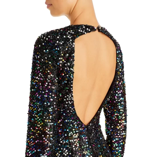 Budget ๐ AQUA Rainbow Sequin Open Back Mini Dress - 100% Exclusive ๐งจ 6 Budget ๐ AQUA Rainbow Sequin Open Back Mini Dress - 100% Exclusive ๐งจ - Image 6