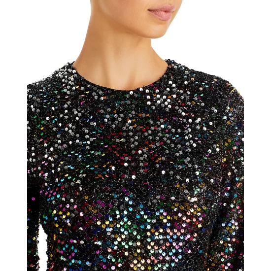 Budget ๐ AQUA Rainbow Sequin Open Back Mini Dress - 100% Exclusive ๐งจ 7 Budget ๐ AQUA Rainbow Sequin Open Back Mini Dress - 100% Exclusive ๐งจ - Image 7