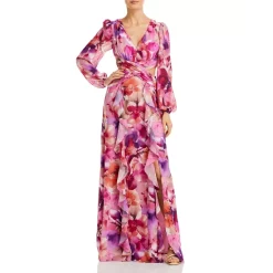 AQUA Elegant shop 15 Hot Sale ๐คฉ AQUA Printed Long Sleeve Gown - 100% Exclusive Multi ๐