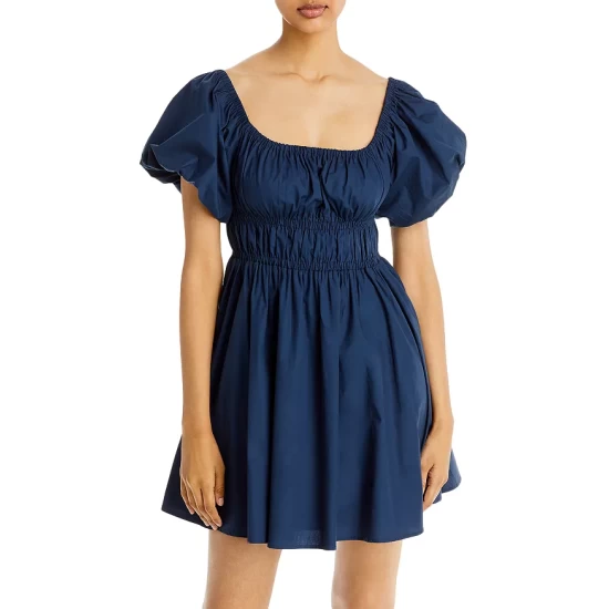 Best Pirce 💯 AQUA Puff Sleeve Mini Dress - 100% Exclusive Navy 🔔 1 Best Pirce 💯 AQUA Puff Sleeve Mini Dress - 100% Exclusive Navy 🔔