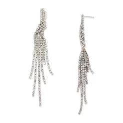 Flash Sale โญ AQUA Pavรฉ Fringe Statement Earrings - 100% Exclusive Silver ๐