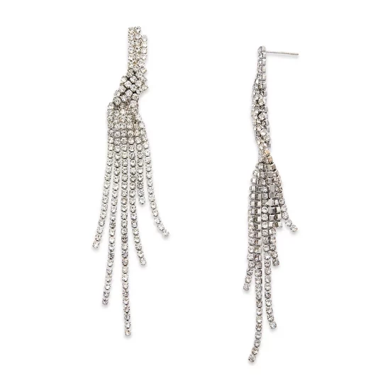 Flash Sale ⭐ AQUA Pavé Fringe Statement Earrings - 100% Exclusive Silver 🎉 1 Flash Sale ⭐ AQUA Pavé Fringe Statement Earrings - 100% Exclusive Silver 🎉