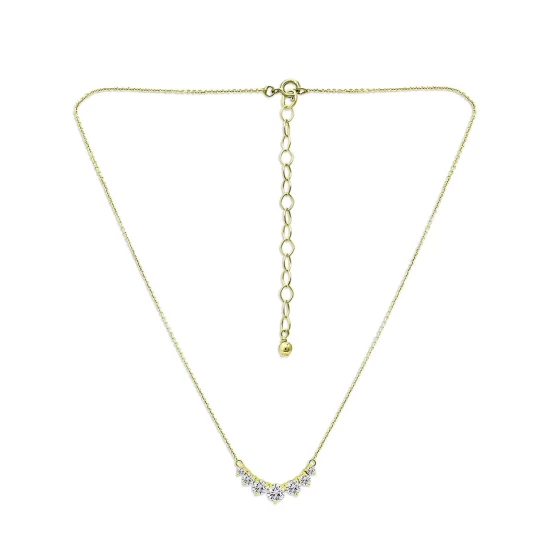 Brand new ๐ AQUA Graduated Stone Frontal Pendant Necklace In 18K Gold-Plated Sterling Silver, 15.5" - 100% Exclusive Gold/silver ๐ 3 Brand new ๐ AQUA Graduated Stone Frontal Pendant Necklace In 18K Gold-Plated Sterling Silver, 15.5" - 100% Exclusive Gold/silver ๐ - Image 3