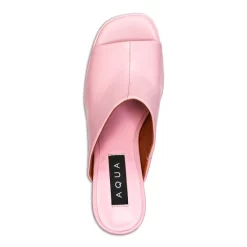 Promo ⭐ AQUA ⭐ Women's Dani Platform High Heel Mule 👏 Sandals - 100% Exclusive Pink Leather ⭐ -AQUA Elegant shop unnamed file 4947