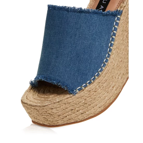 Cheap 🌟 AQUA Women's Jacy Platform Wedge Slide Sandals - 100% Exclusive Denim 🛒 6 Cheap 🌟 AQUA Women's Jacy Platform Wedge Slide Sandals - 100% Exclusive Denim 🛒 - Image 6