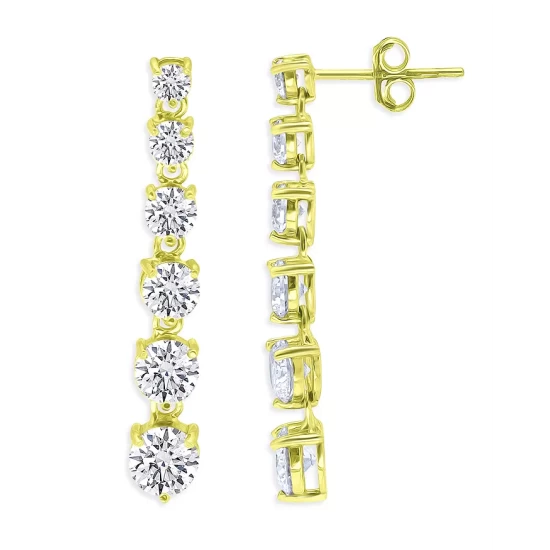 Top 10 ⭐ AQUA Graduated Stone Drop Earrings In 18K Gold-Plated Sterling Silver - 100% Exclusive Silver/gold 🤩 3 Top 10 ⭐ AQUA Graduated Stone Drop Earrings In 18K Gold-Plated Sterling Silver - 100% Exclusive Silver/gold 🤩 - Image 3