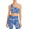 Flash Sale 🧨 AQUA Printed One Shoulder Sports Bra - 100% Exclusive Sapphire Combo 🥰