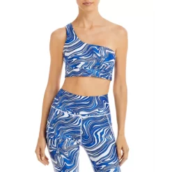 Flash Sale 🧨 AQUA Printed One Shoulder Sports Bra - 100% Exclusive Sapphire Combo 🥰