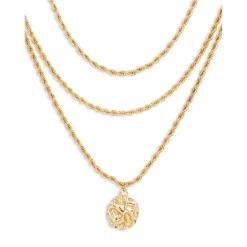 Promo 🧨 AQUA 8 Other Reasons Textured Disc Layered Rope Chain Pendant Necklace, 14"-17" - 100% Exclusive Gold 💯 -AQUA Elegant shop unnamed file 4973