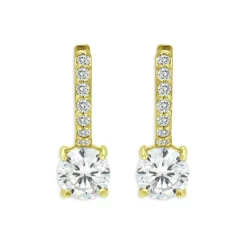 Best deal ๐ฅ AQUA Cubic Zirconia Charm Hoop Earrings In 18K Gold Plated Sterling Silver - 100% Exclusive ๐ฅฐ