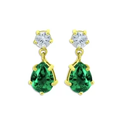 Deals โ๏ธ AQUA Green Quartz Pear Shape Drop Earrings In 18K Gold-Plated Sterling Silver - 100% Exclusive Green/gold โจ