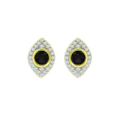Best reviews of ❤️ AQUA Two Tone Evil Eye Stud Earrings In 18K Gold-Plated Sterling Silver - 100% Exclusive Black/gold 🧨