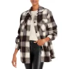Wholesale 🧨 AQUA Plaid Button Front Jacket - 100% Exclusive Brown ⌛