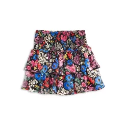 Wholesale 🥰 AQUA Girls' Floral Print Tiered Skirt, Big Kid - 100% Exclusive Black Multi ⌛