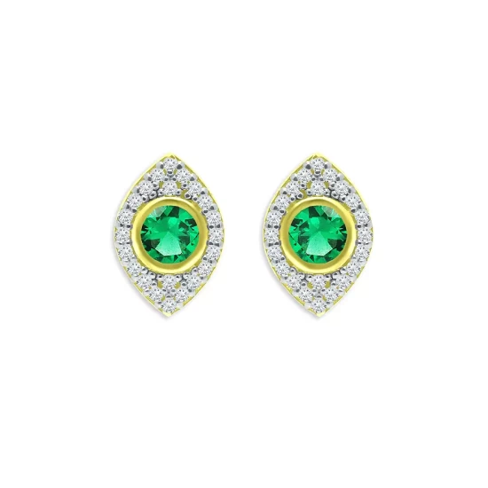 Best Pirce 🧨 AQUA Green Quartz Pavé Evil Eye Stud Earrings In 18K Gold-Plated Sterling Silver - 100% Exclusive Green/gold 👏 1 Best Pirce 🧨 AQUA Green Quartz Pavé Evil Eye Stud Earrings In 18K Gold-Plated Sterling Silver - 100% Exclusive Green/gold 👏