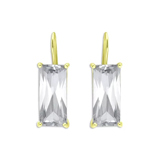Hot Sale ๐ AQUA Baguette Drop Earrings In 18K Gold-Plated Sterling Silver - 100% Exclusive Silver/gold ๐งจ 1 Hot Sale ๐ AQUA Baguette Drop Earrings In 18K Gold-Plated Sterling Silver - 100% Exclusive Silver/gold ๐งจ