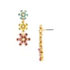 Budget 🎉 AQUA Multicolor Crystal Floral Drop Earrings In Gold Tone - 100% Exclusive 🧨