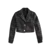 Outlet 🔔 AQUA Girls' Tweed Blazer, Big Kid - 100% Exclusive Black/white 👏