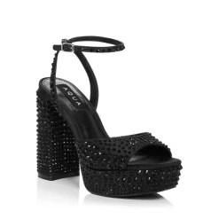 AQUA Elegant shop 33 Discount ๐ AQUA Women's Lesly Ankle Strap High Heel ๐ฅ Sandals - 100% Exclusive Silver Fabric โจ