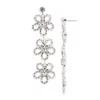 Deals 🧨 AQUA Three Part Chandelier Flower Drop Earrings - 100% Exclusive Silver 🎉