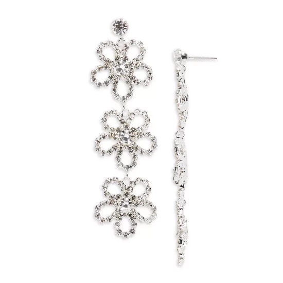 Deals ๐งจ AQUA Three Part Chandelier Flower Drop Earrings - 100% Exclusive Silver ๐ 1 Deals ๐งจ AQUA Three Part Chandelier Flower Drop Earrings - 100% Exclusive Silver ๐