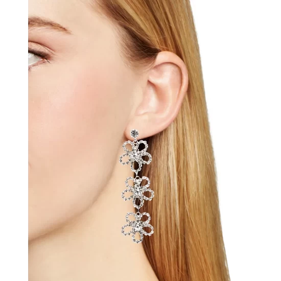 Deals ๐งจ AQUA Three Part Chandelier Flower Drop Earrings - 100% Exclusive Silver ๐ 2 Deals ๐งจ AQUA Three Part Chandelier Flower Drop Earrings - 100% Exclusive Silver ๐ - Image 2