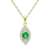 Promo 🛒 AQUA Green Quartz & Pavé Evil Eye Pendant Necklace In 18K Gold-Plated Sterling Silver, 15.5" - 100% Exclusive Green/gold ❤️