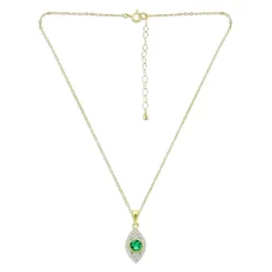 Promo 🛒 AQUA Green Quartz & Pavé Evil Eye Pendant Necklace In 18K Gold-Plated Sterling Silver, 15.5" - 100% Exclusive Green/gold ❤️ -AQUA Elegant shop unnamed file 5049