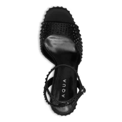 Discount 👍 AQUA Women's Lesly Ankle Strap High Heel 🔥 Sandals - 100% Exclusive Silver Fabric ✨ -AQUA Elegant shop unnamed file 505