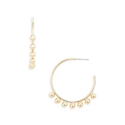 Wholesale ✔️ AQUA Ball Studded Open Hoop Earrings In Gold Tone - 100% Exclusive 🔔