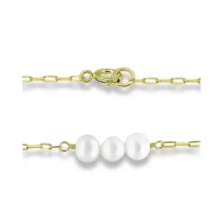 Promo ⌛ AQUA Freshwater Pearl Trio Paperclip Chain Link Bracelet In 18K Gold Plated Sterling Silver - 100% Exclusive White/gold ⌛ -AQUA Elegant shop unnamed file 5081