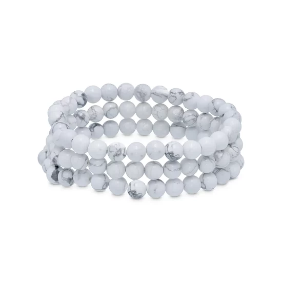 Cheap ⭐ AQUA Triple Row Howlite Beaded Stretch Bracelet - 100% Exclusive Gray 😍 1 Cheap ⭐ AQUA Triple Row Howlite Beaded Stretch Bracelet - 100% Exclusive Gray 😍