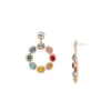 Coupon 😍 AQUA Multicolor Gem Open Circle Drop Earrings In 14K Gold Plated - 100% Exclusive ✨
