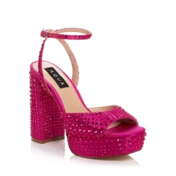 Discount 👍 AQUA Women's Lesly Ankle Strap High Heel 🔥 Sandals - 100% Exclusive Silver Fabric ✨ -AQUA Elegant shop unnamed file 510