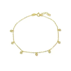 Best Sale ⭐ AQUA Pavé Heart Charm Ankle Bracelet - 100% Exclusive Gold 🔥