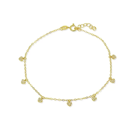 Best Sale ⭐ AQUA Pavé Heart Charm Ankle Bracelet - 100% Exclusive Gold 🔥 1 Best Sale ⭐ AQUA Pavé Heart Charm Ankle Bracelet - 100% Exclusive Gold 🔥