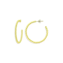 Cheapest 😉 AQUA Beaded Open Hoop Earrings In 18K Gold Plated Sterling Silver - 100% Exclusive ⌛