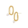 Brand new 🌟 AQUA Imitation Pearl Drop Earrings - 100% Exclusive Gold/white 🛒