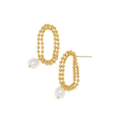 Brand new ๐ AQUA Imitation Pearl Drop Earrings - 100% Exclusive Gold/white ๐