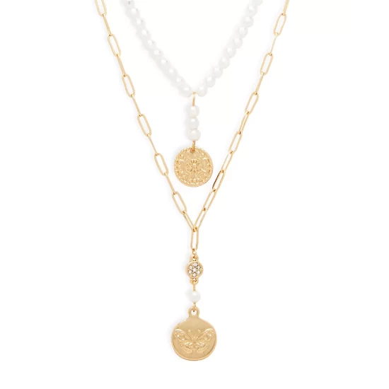 Best deal π₯° AQUA Bead Layered Medallion Drop Pendant Necklace, 17" - 100% Exclusive Gold 𧨠3 Best deal π₯° AQUA Bead Layered Medallion Drop Pendant Necklace, 17" - 100% Exclusive Gold 𧨠- Image 3
