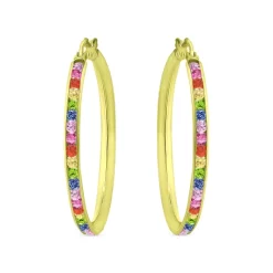 Best Pirce ๐ AQUA Multicolor Hoop Earrings - 100% Exclusive Multi/gold ๐