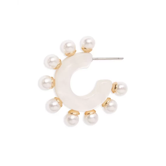 Cheap ๐ฅ AQUA Faux Pearl Studded Hoop Earrings - 100% Exclusive White/gold ๐งจ 3 Cheap ๐ฅ AQUA Faux Pearl Studded Hoop Earrings - 100% Exclusive White/gold ๐งจ - Image 3
