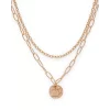 Wholesale 🎉 AQUA Two-Layer Coin Pendant Necklace, 19" - 100% Exclusive Gold 👏