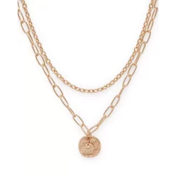 Wholesale 🎉 AQUA Two-Layer Coin Pendant Necklace, 19" - 100% Exclusive Gold 👏
